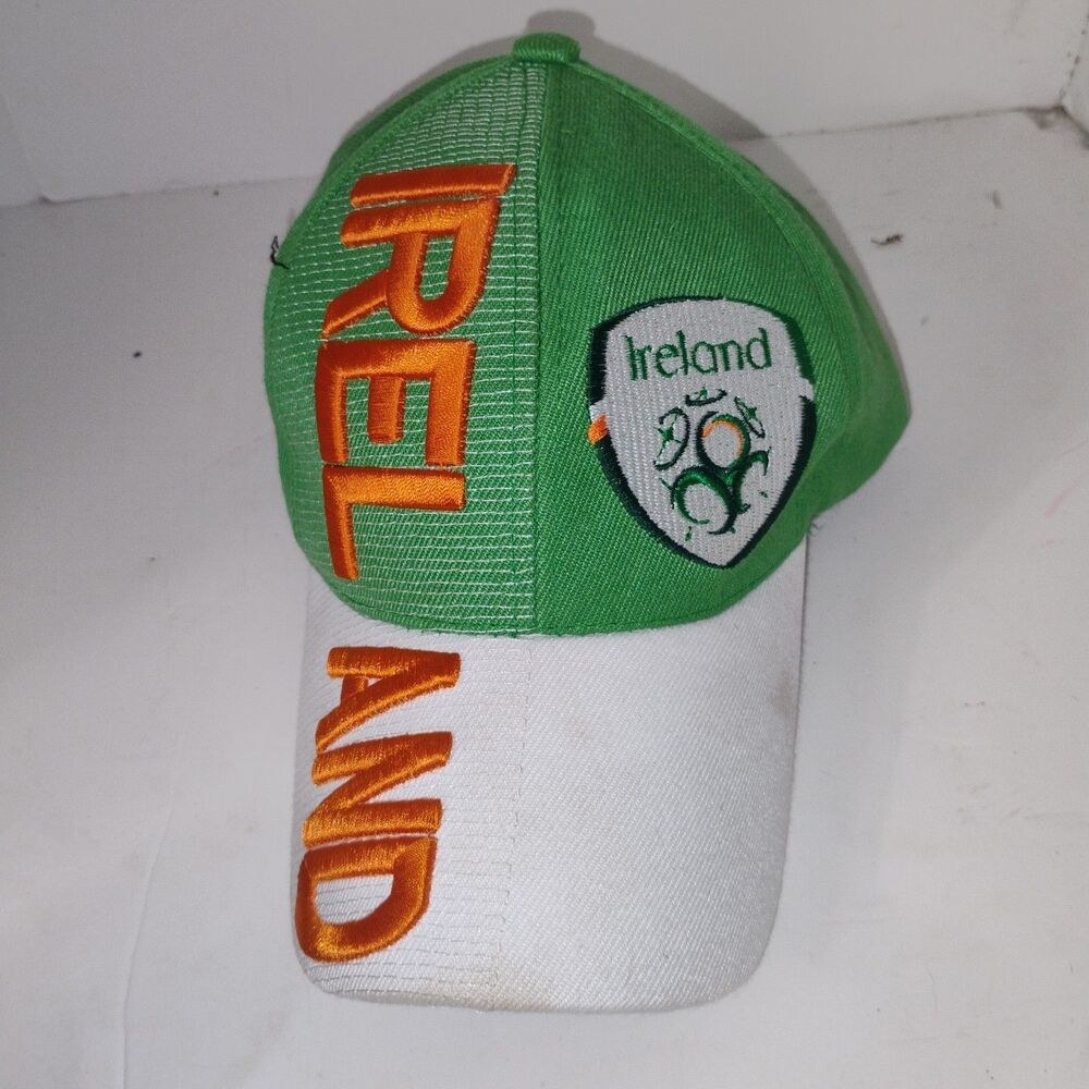 Ireland Irish Soccer Ball Shild Orange White Green Hat Cap 3D embroidered